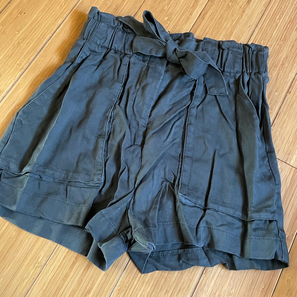 tie front shorts